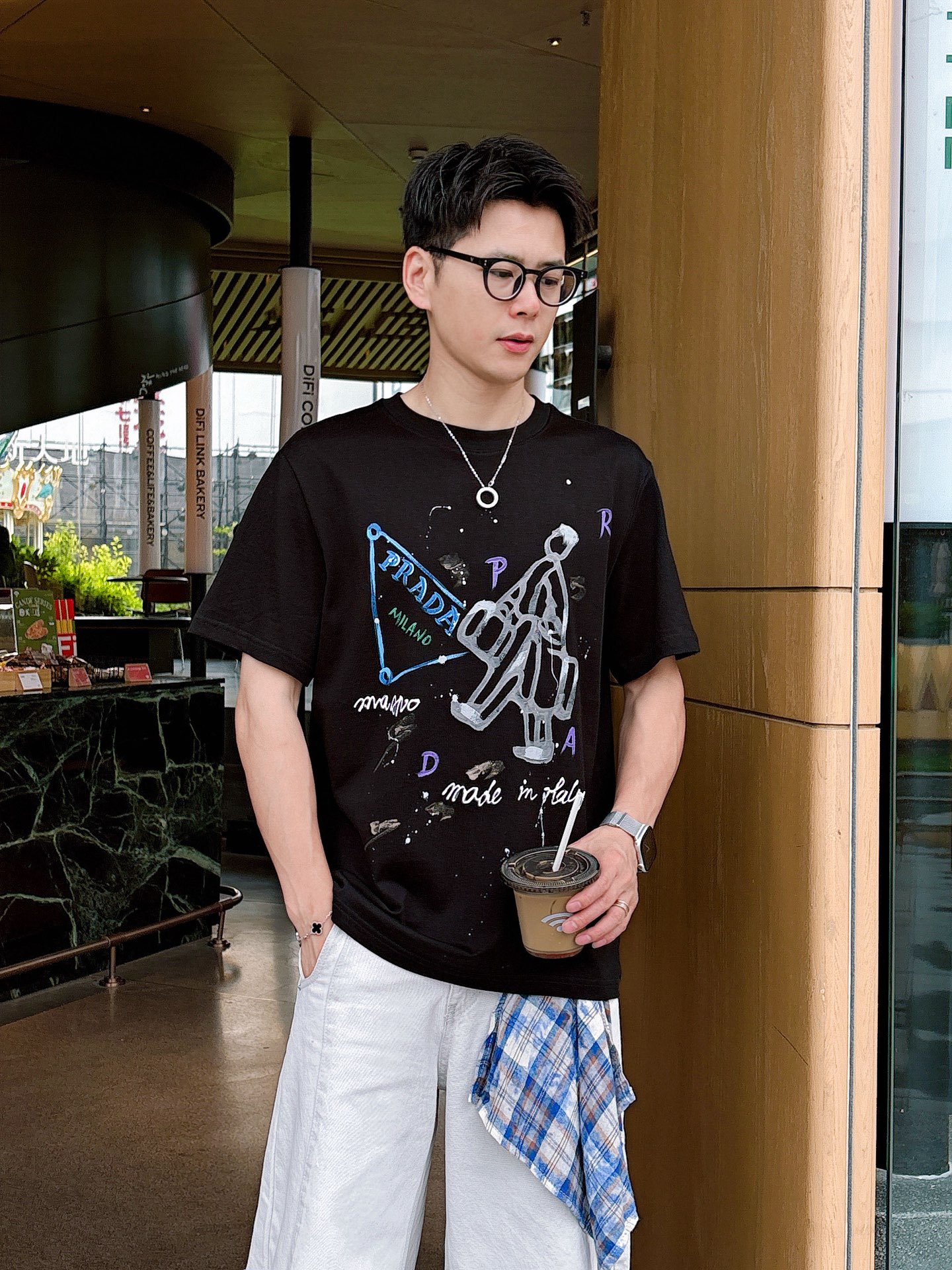 プラダ 半袖Tシャツ トップス  メンズ