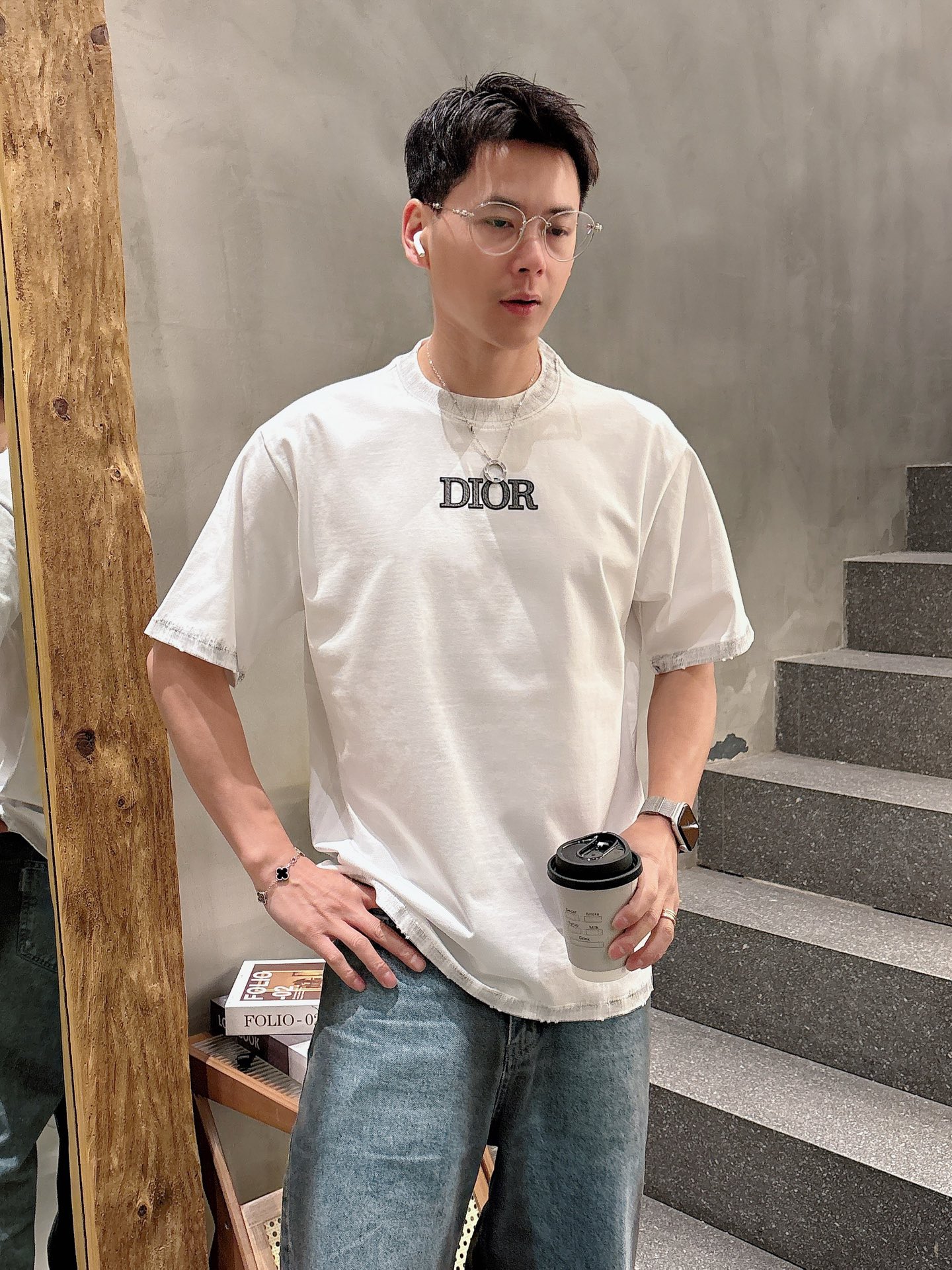 クリスチャンディオール 半袖Tシャツ トップス  メンズ