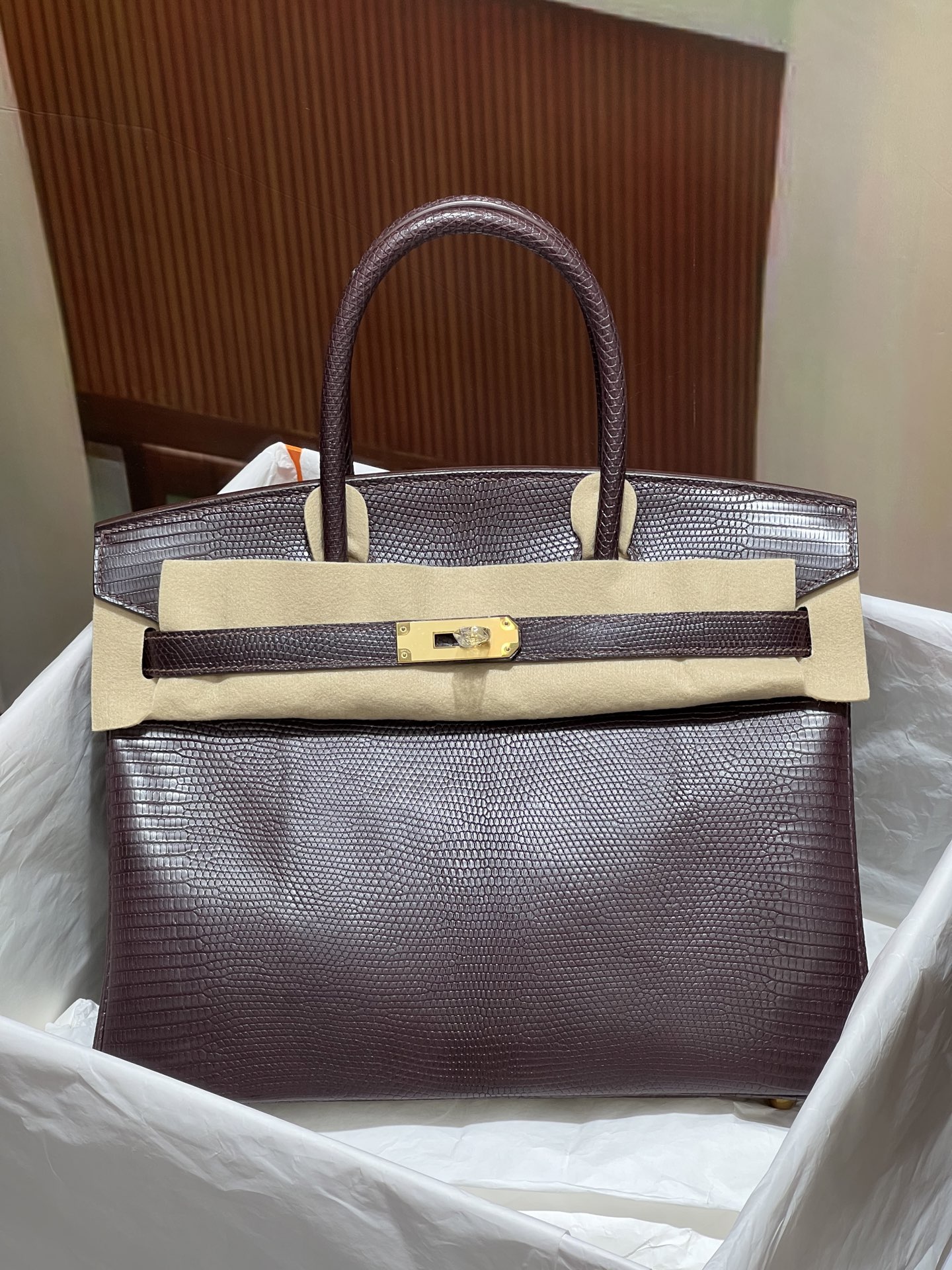 エルメスTOPバーキン25 Birken Hcpリザード全手作り Beeswax thread