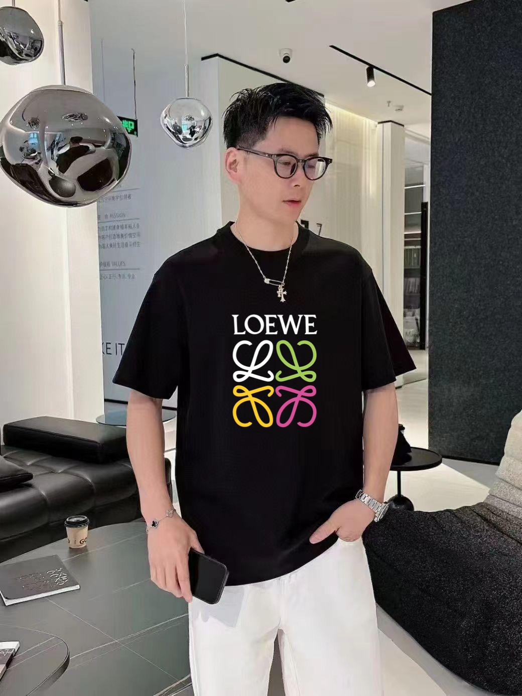 人気商品ロエベ 春夏 半袖Ｔシャツ トップス メンズ