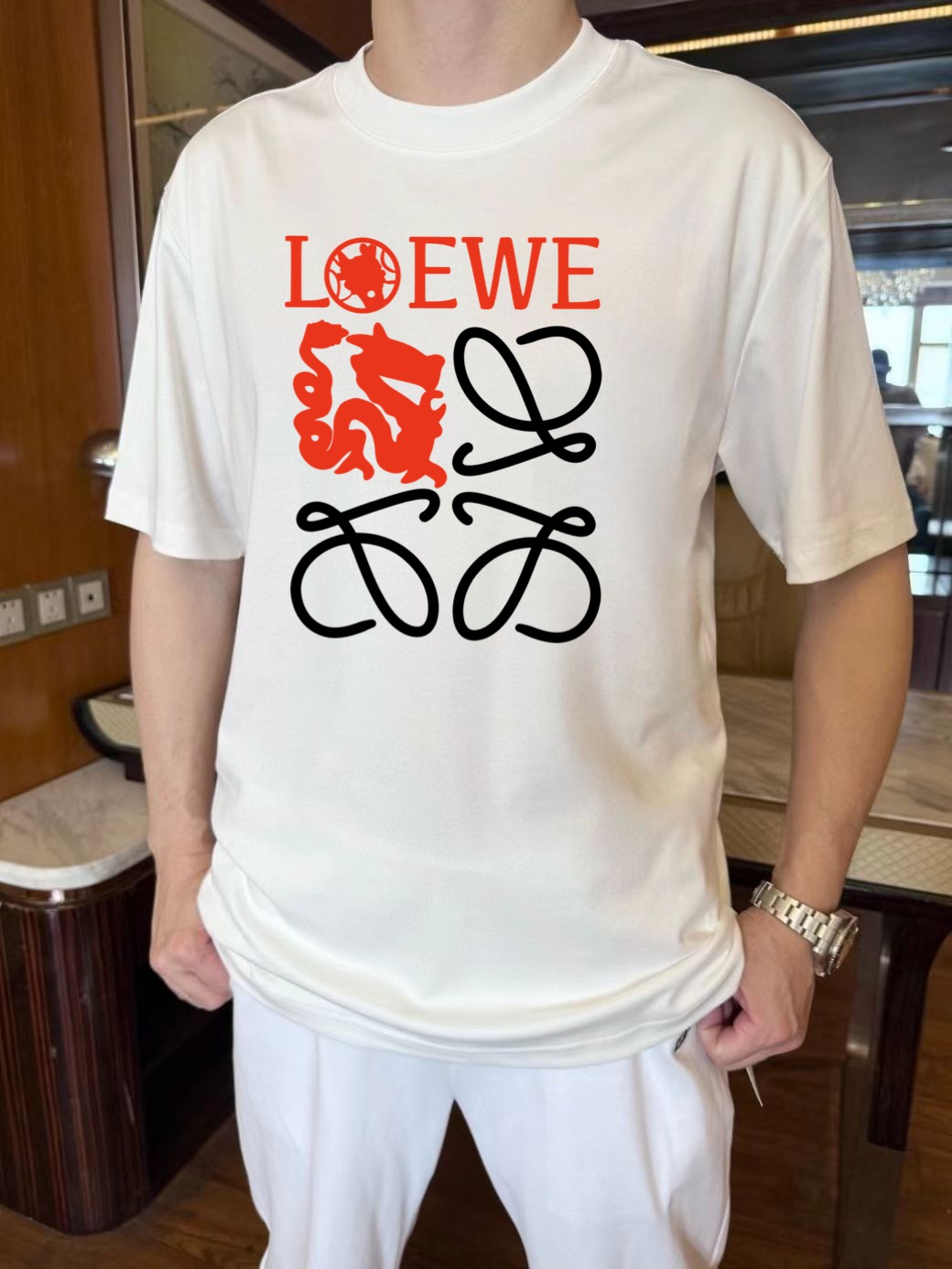 人気商品ロエベ 春夏 半袖Ｔシャツ トップス メンズ