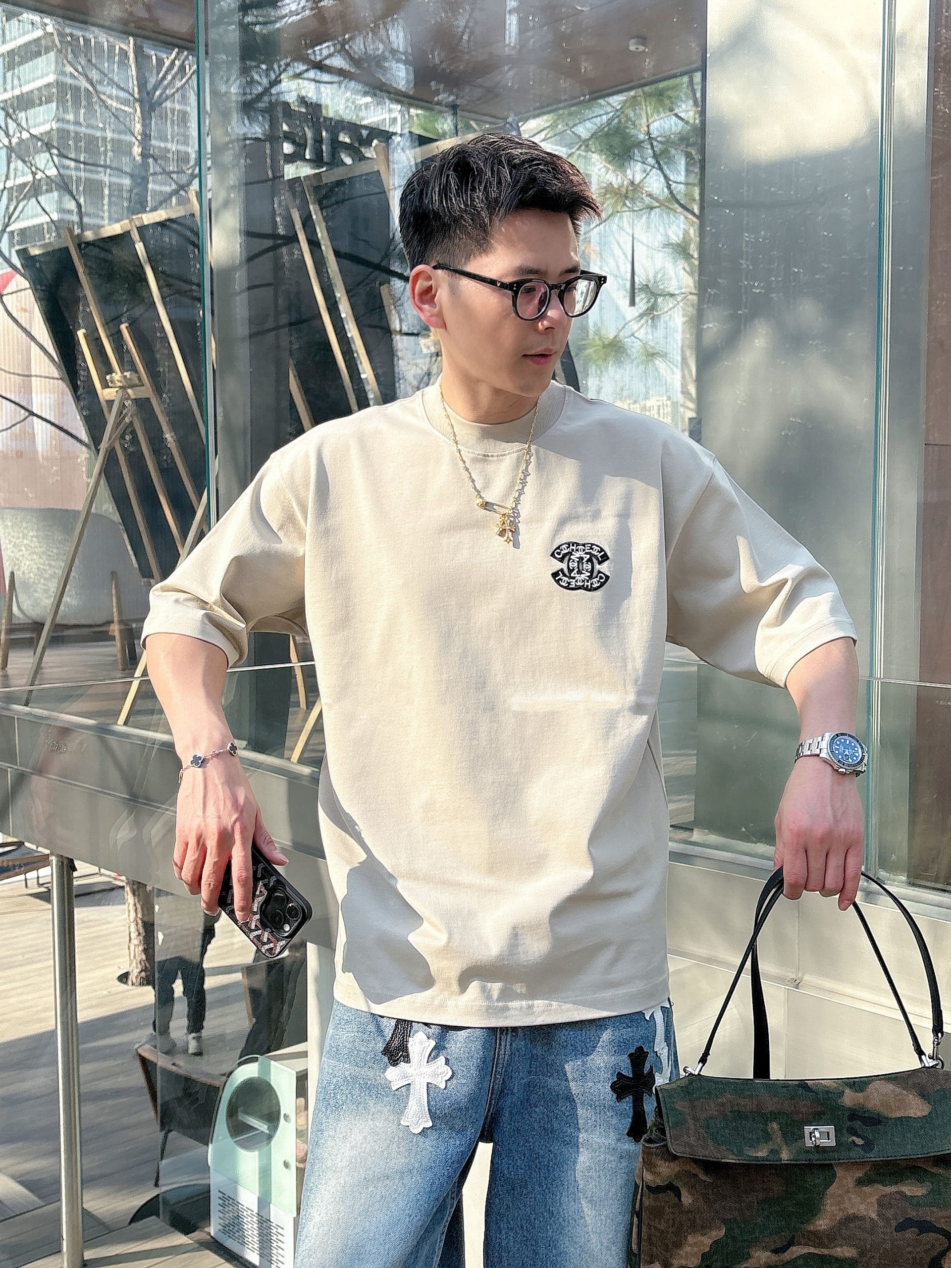 新品セリーヌ 半袖 Tシャツ トップス  メンズ