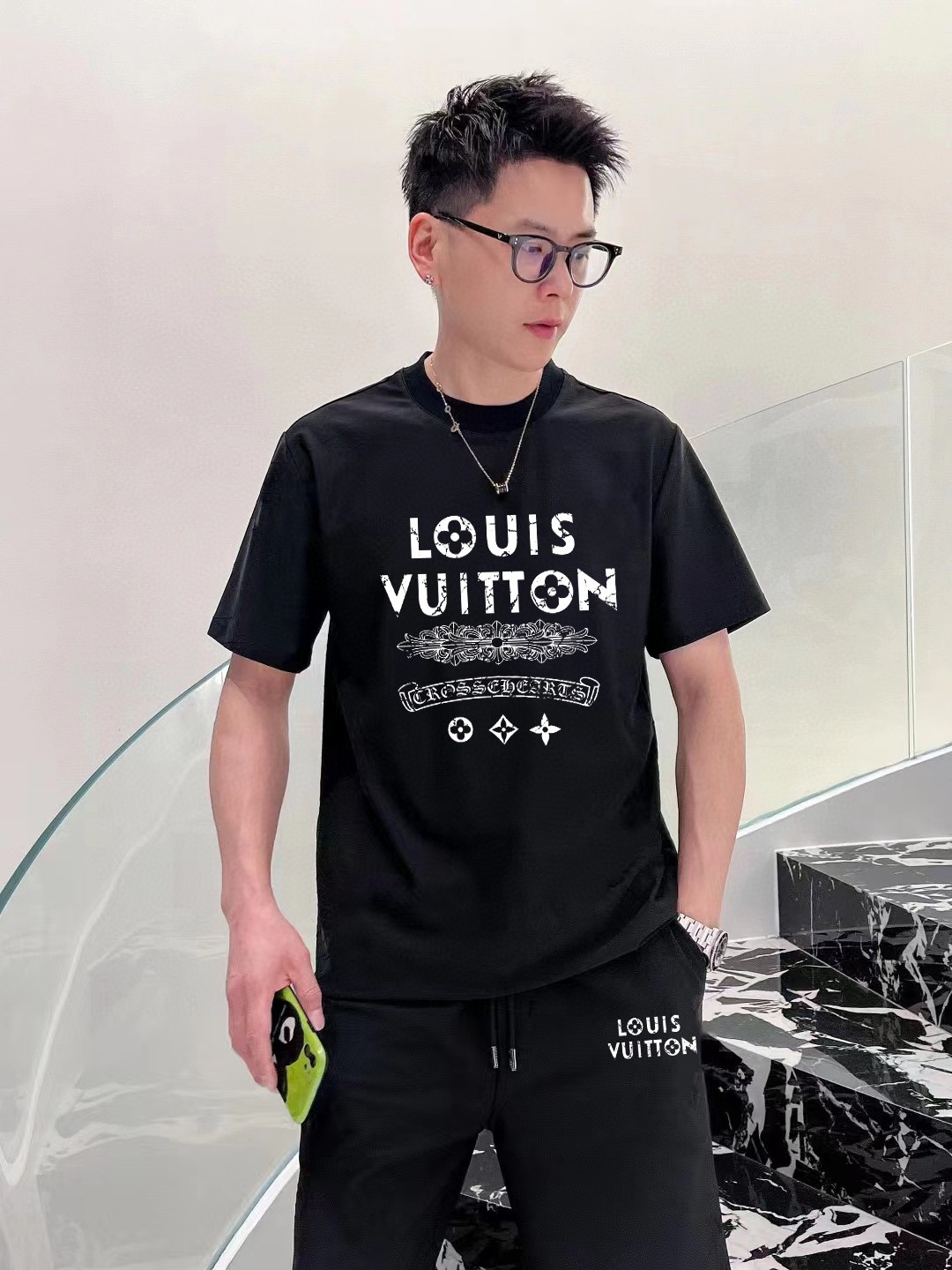 24SS ルイヴィトン スウェットセットアップ 上下服