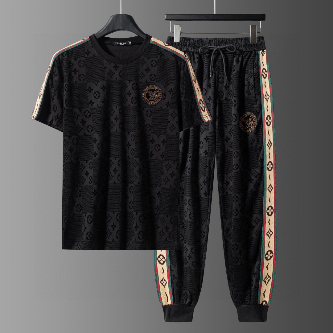 24SS ルイヴィトン スウェットセットアップ 上下服