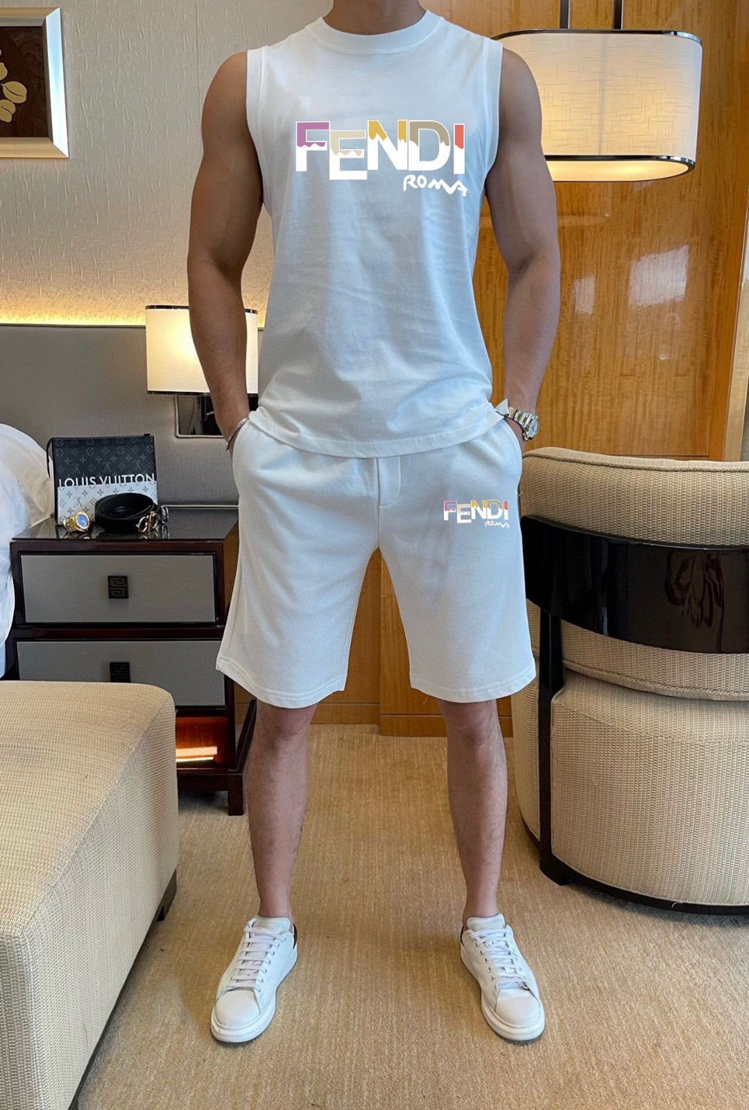 24SS フェンディスウェットセットアップ 上下服