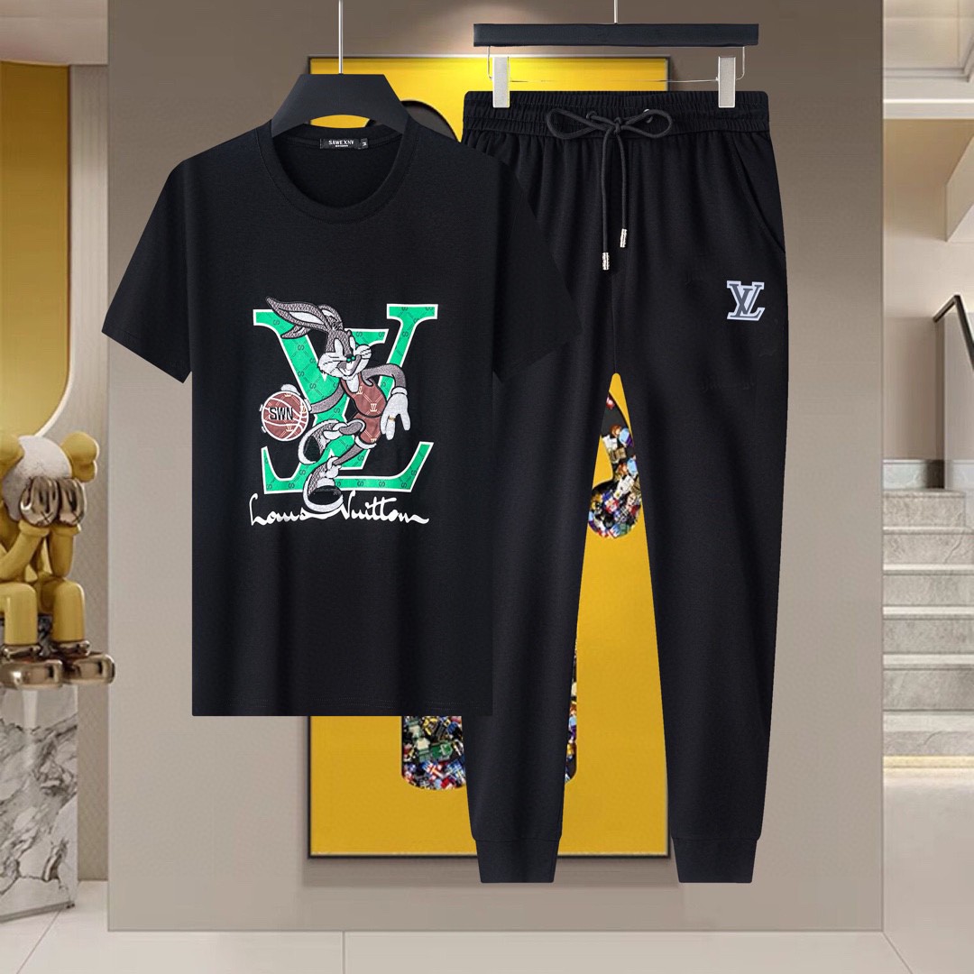 24SS ルイヴィトン スウェットセットアップ 上下服