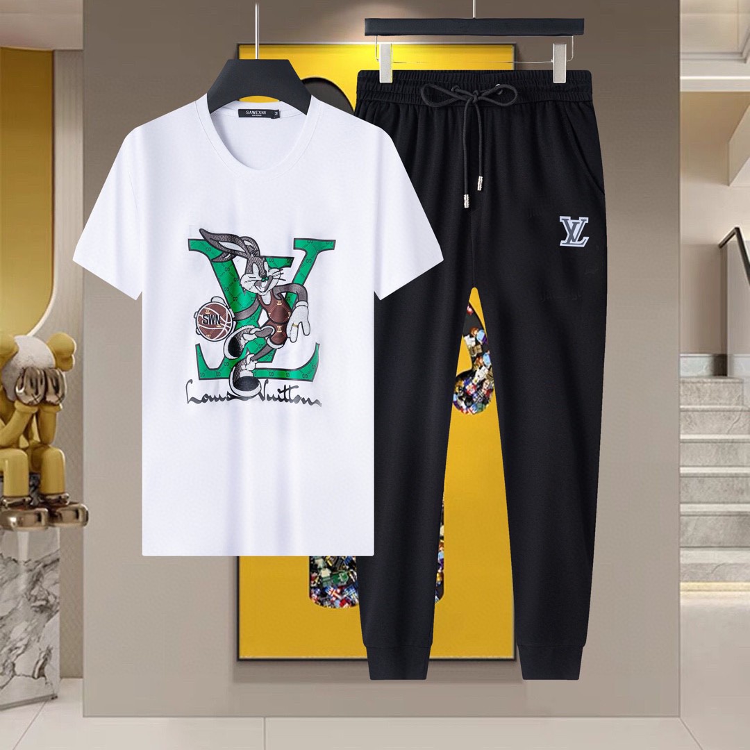 24SS ルイヴィトン スウェットセットアップ 上下服
