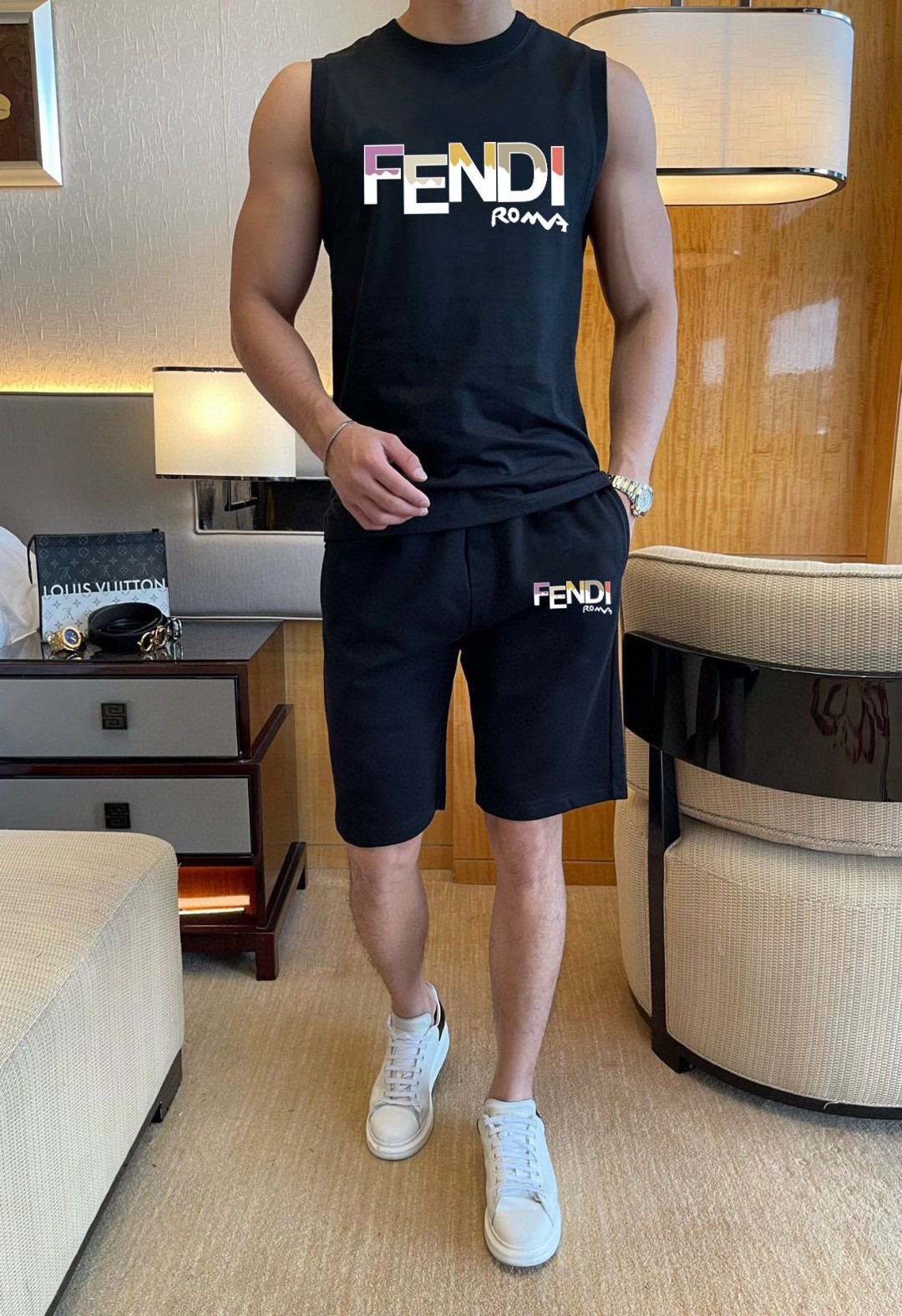 24SS フェンディスウェットセットアップ 上下服