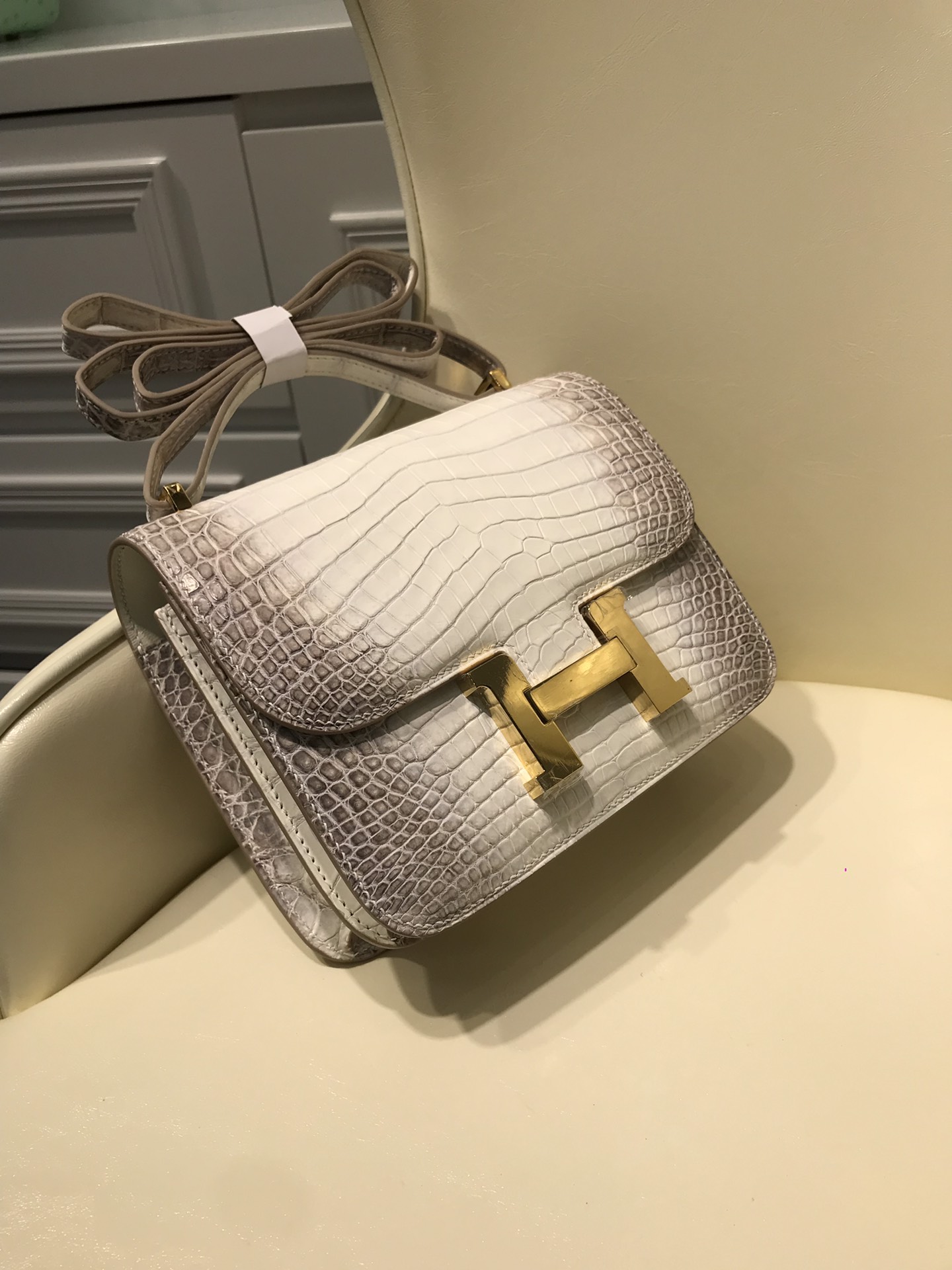 エルメス コンスタンス [Constance] 手作り クロコダイル 24/19CM TD2001P7800